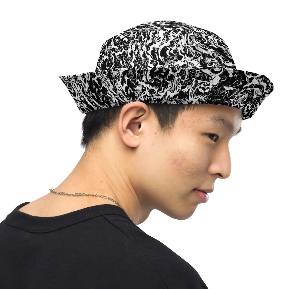 Midnight Static on Reversible Bucket Hat — Right Outside
