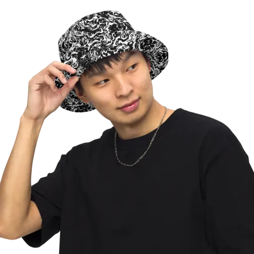 Midnight Static on a Reversible Bucket Hat
