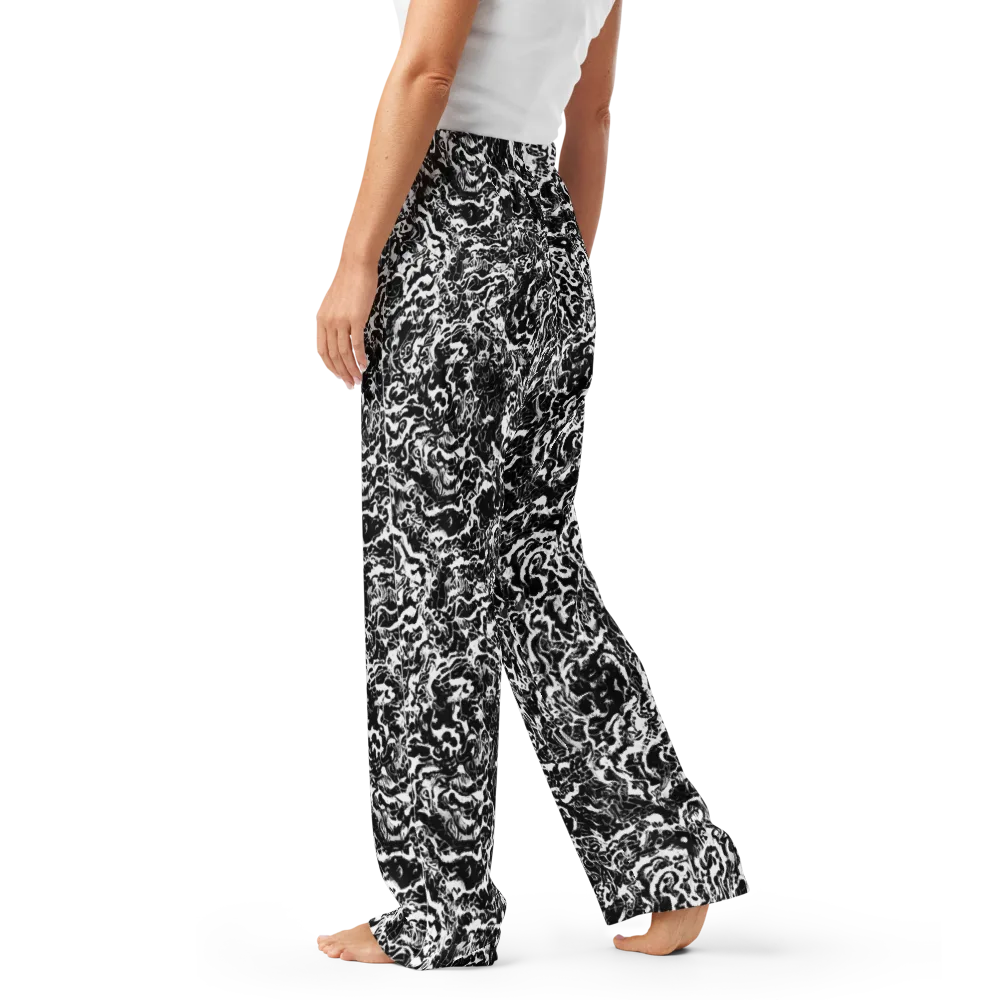 Midnight Static on Women's Pajama Pants — Left