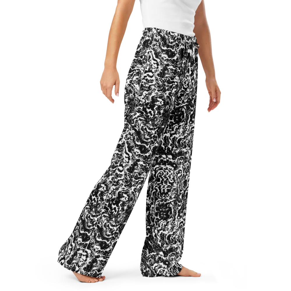 Midnight Static on Women's Pajama Pants — Right Front