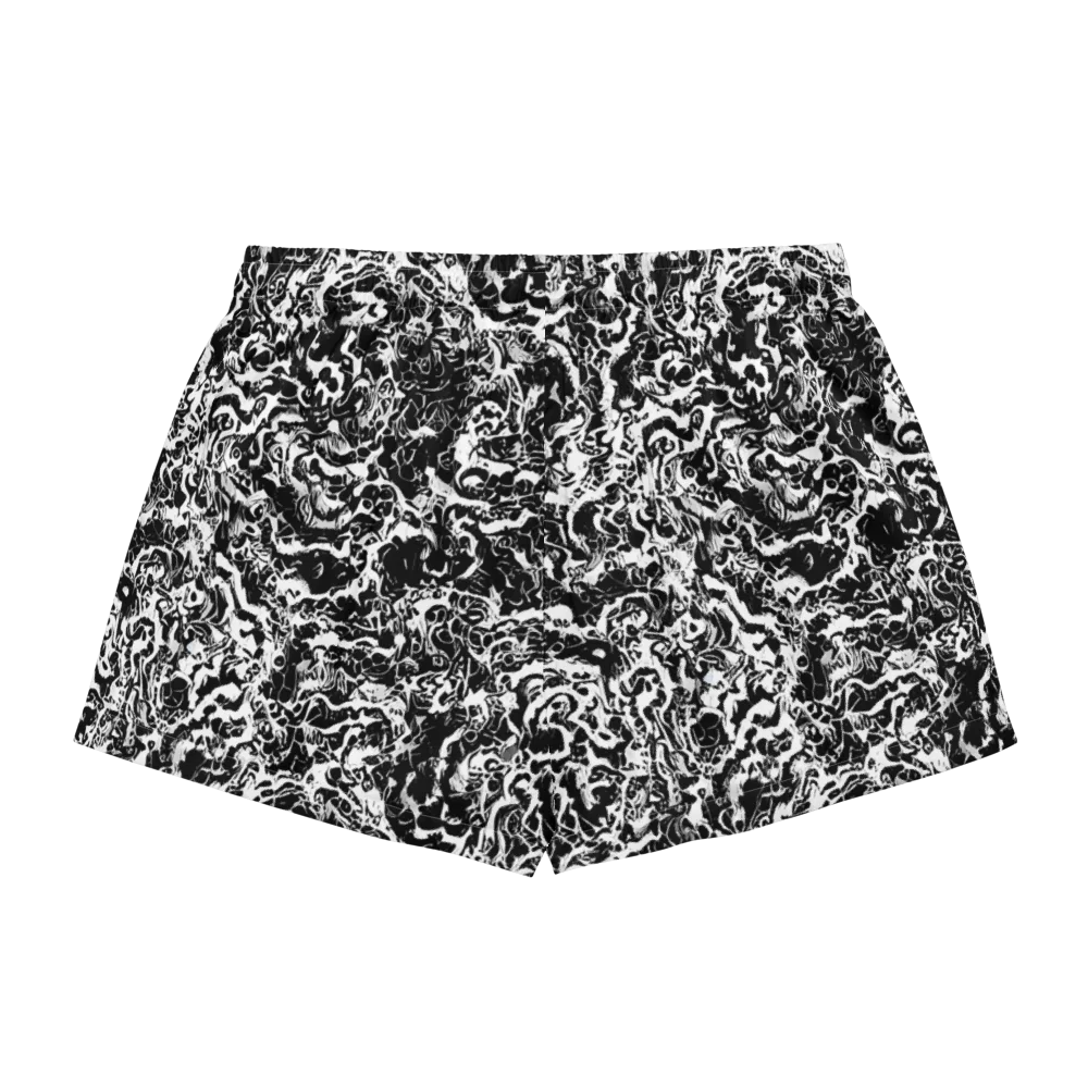 Midnight Static on Women's Pajama Shorts — Back