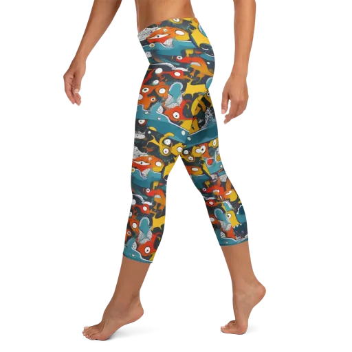 Tidal Oddities on a Capri Leggings