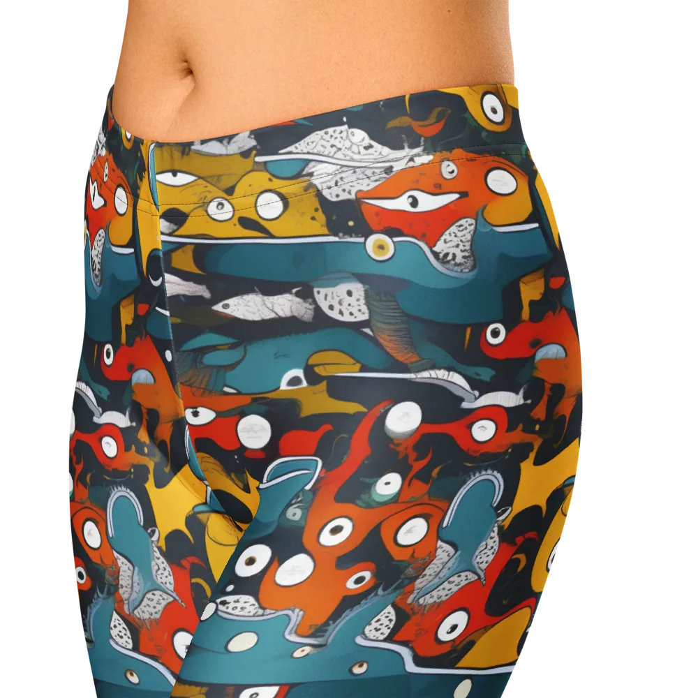 Tidal Oddities on Capri Leggings — Zoomed-in