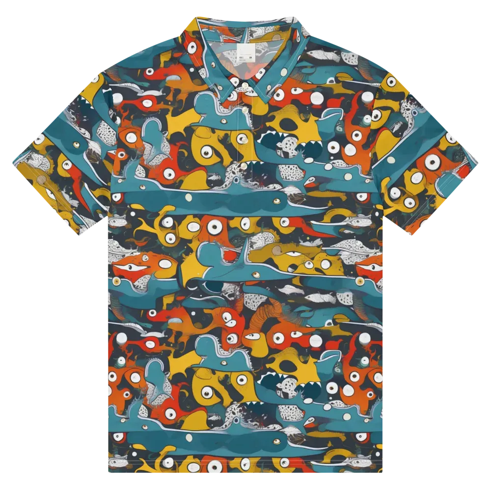 Tidal Oddities on Men's Slim Fit Polo Shirt — Front