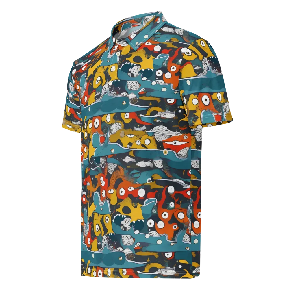 Tidal Oddities on Men's Slim Fit Polo Shirt — Left Front