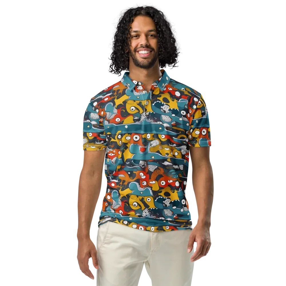Tidal Oddities on Men's Slim Fit Polo Shirt — Front