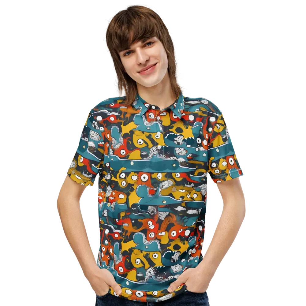 Tidal Oddities on Men's Slim Fit Polo Shirt — Front