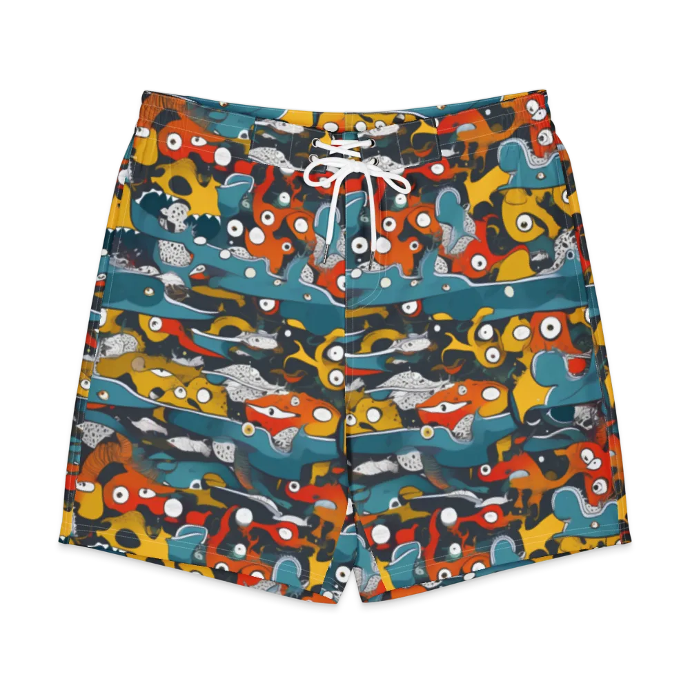 Tidal Oddities on Men's Board Shorts — Front