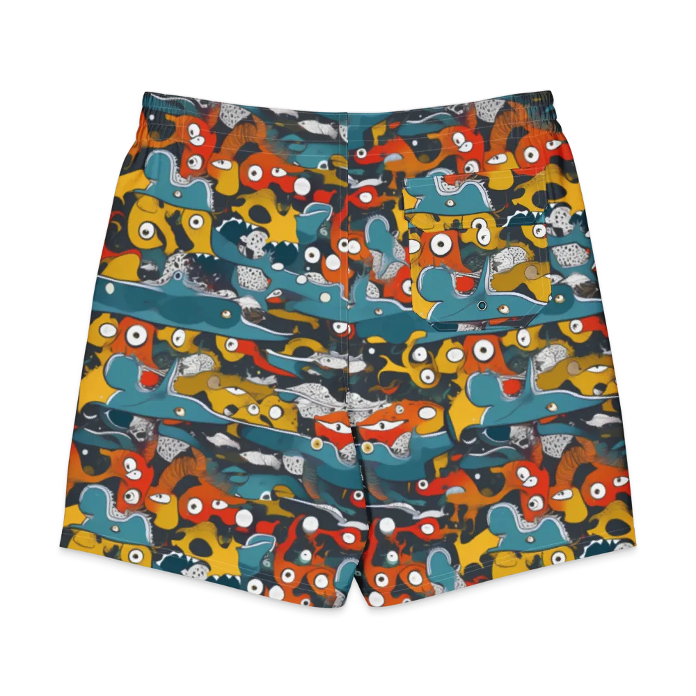 Tidal Oddities on Men's Board Shorts — Back