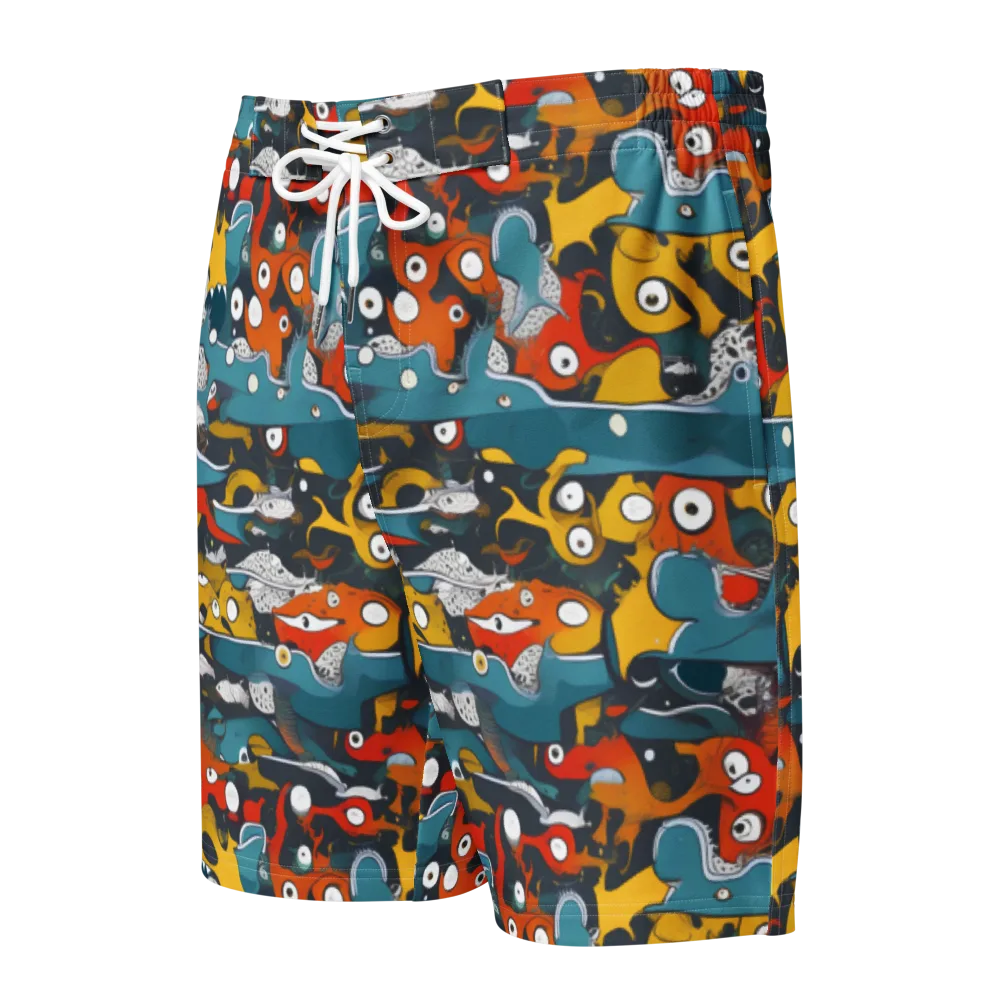 Tidal Oddities on Men's Board Shorts — Front