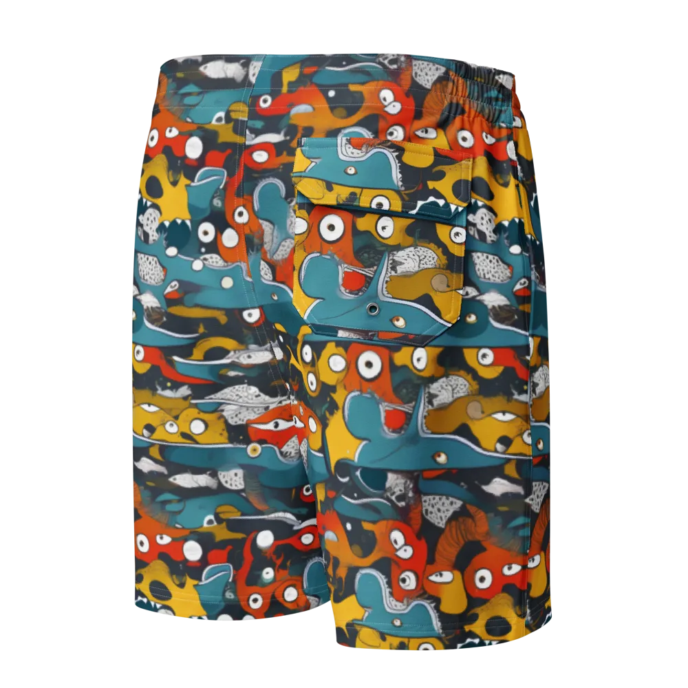 Tidal Oddities on Men's Board Shorts — Back