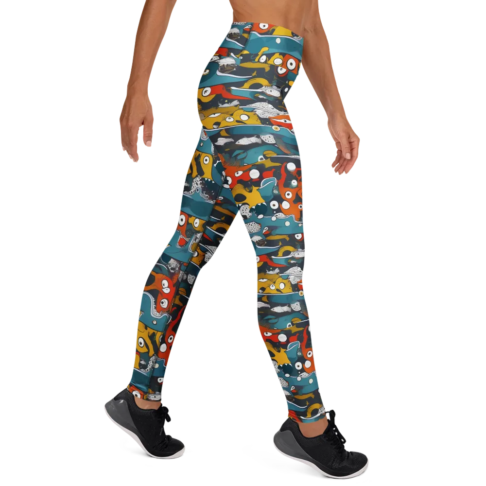 Tidal Oddities on Yoga Leggings — Right