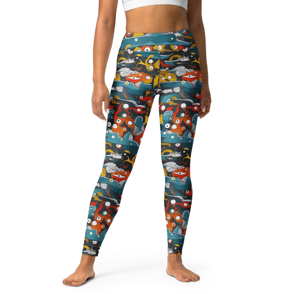 Tidal Oddities on Yoga Leggings — Front