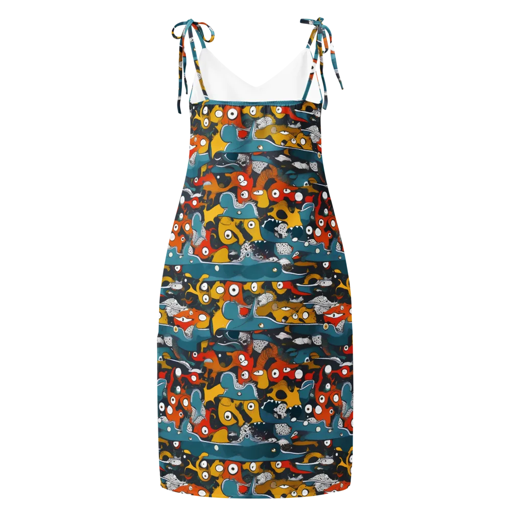 Tidal Oddities on Slip Dress — Back