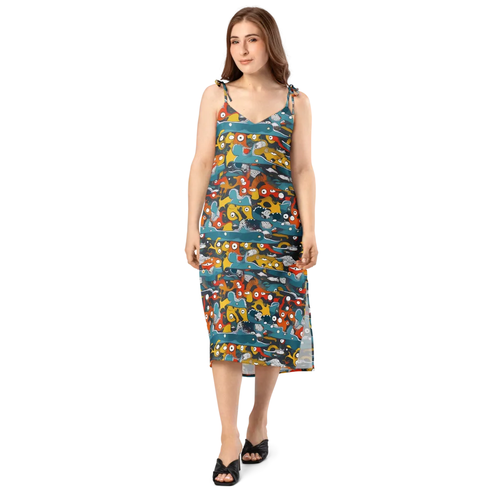 Tidal Oddities on Slip Dress — Front