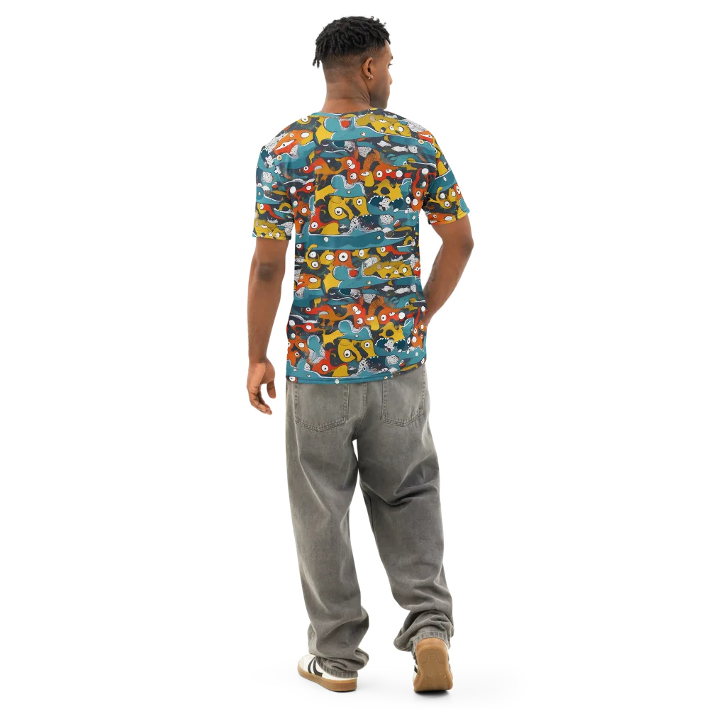 Tidal Oddities on Men's Cotton Crew Neck T-Shirt — Back
