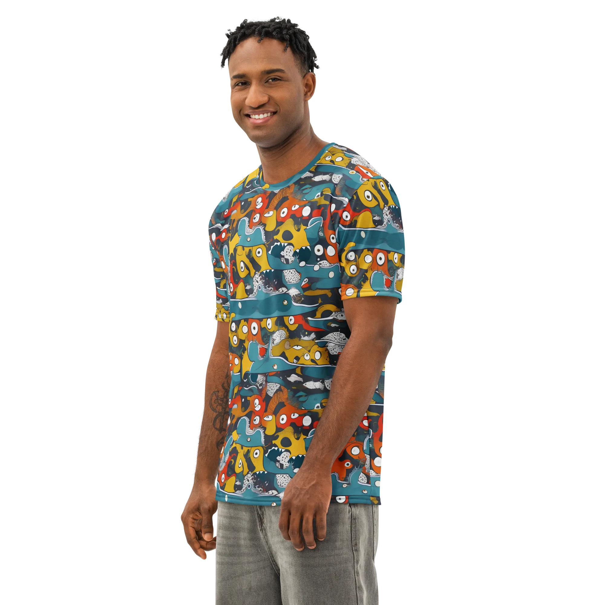 Tidal Oddities on Men's Cotton Crew Neck T-Shirt — Left Front