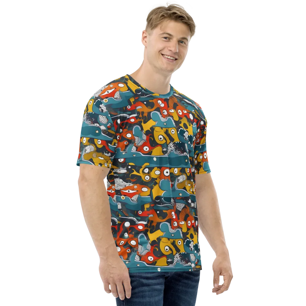 Tidal Oddities on Men's Crew Neck T-Shirt — Right