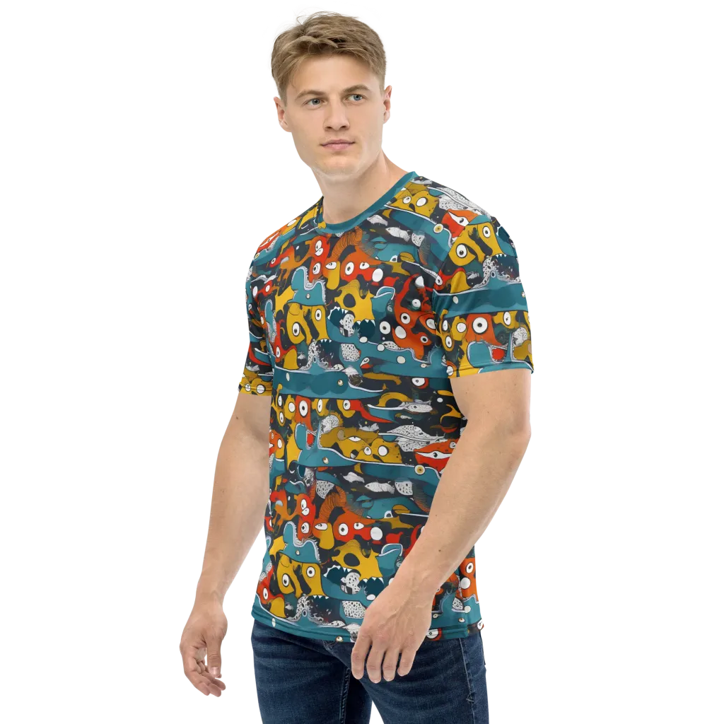Tidal Oddities on Men's Crew Neck T-Shirt — Left
