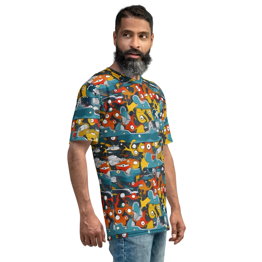 Tidal Oddities on Men's Crew Neck T-Shirt — Right