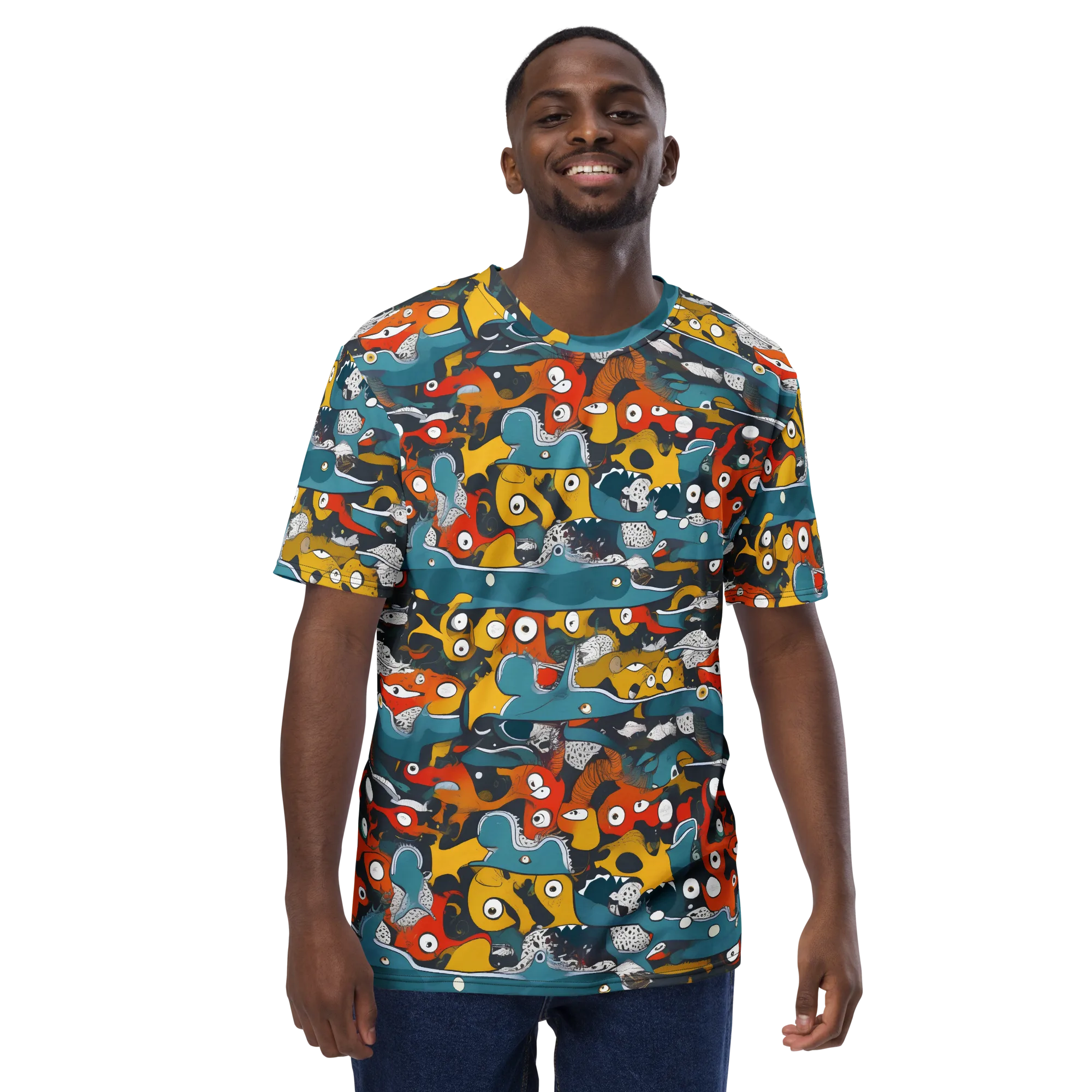 Tidal Oddities on Men's Crew Neck T-Shirt — Front