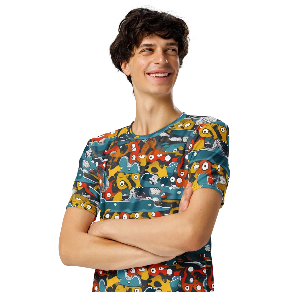 Tidal Oddities on Men's Crew Neck T-Shirt — Left Front