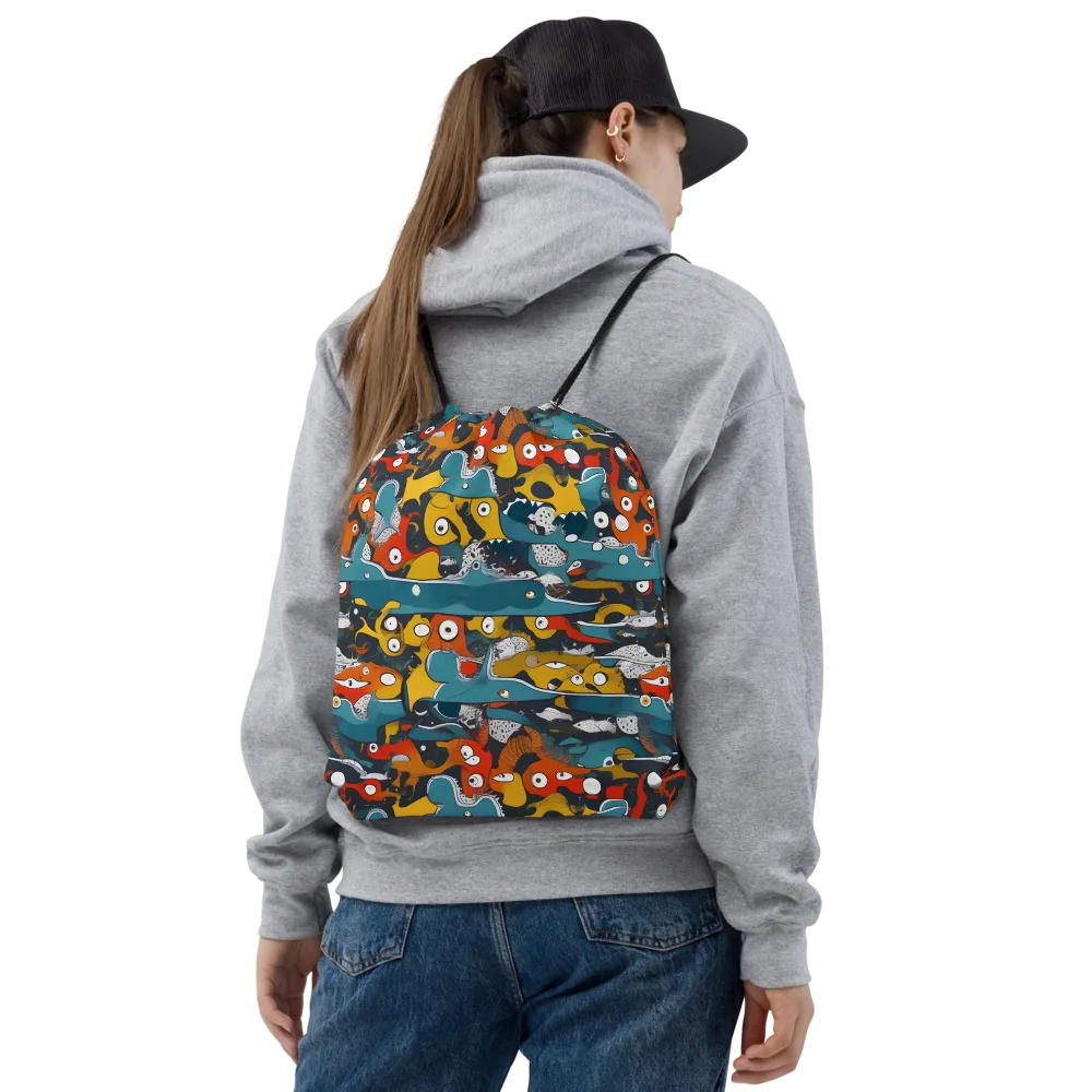 Tidal Oddities on Drawstring Bag — Front