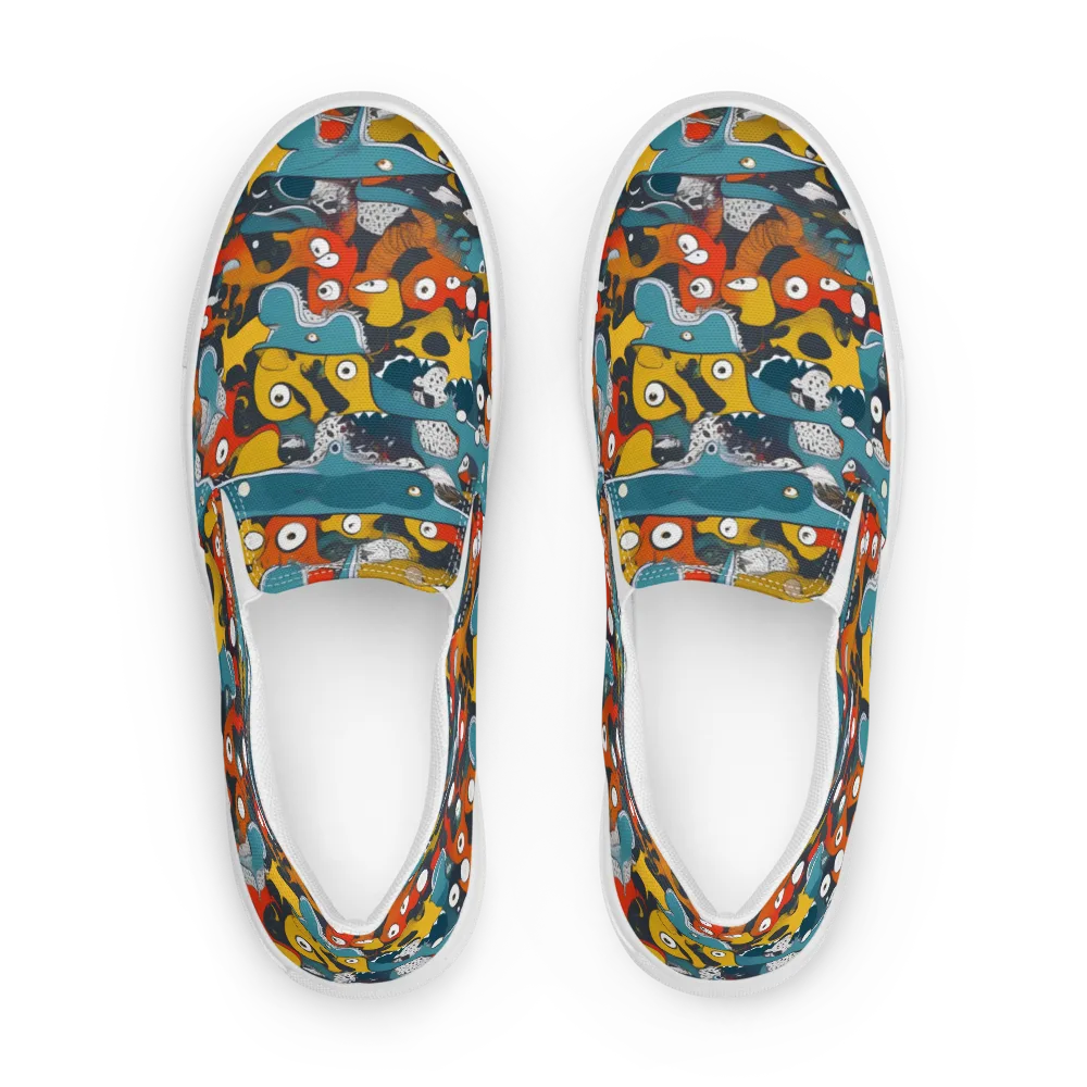 Tidal Oddities on Women's Slip-On Canvas Shoes — Front