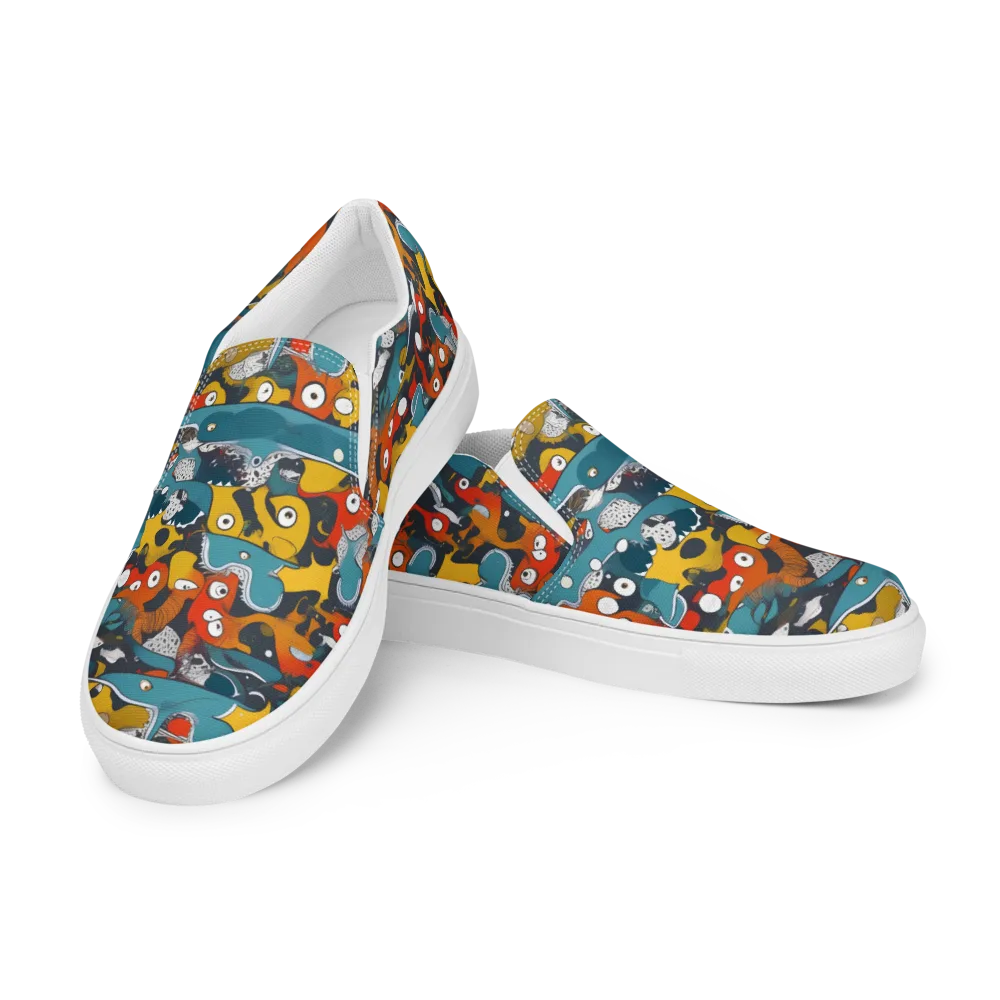 Tidal Oddities on Women's Slip-On Canvas Shoes — Left Front