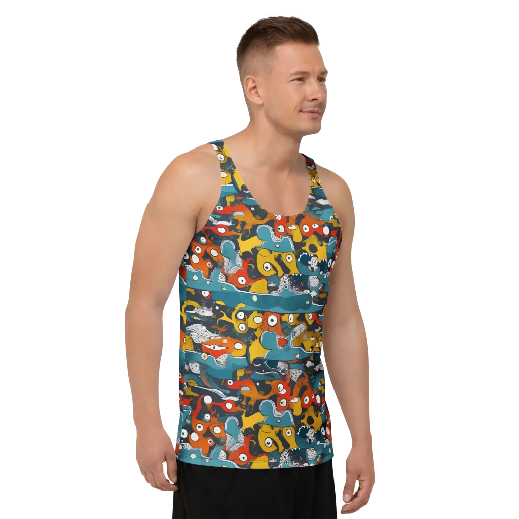 Tidal Oddities on Men's Tank Top — Right Front