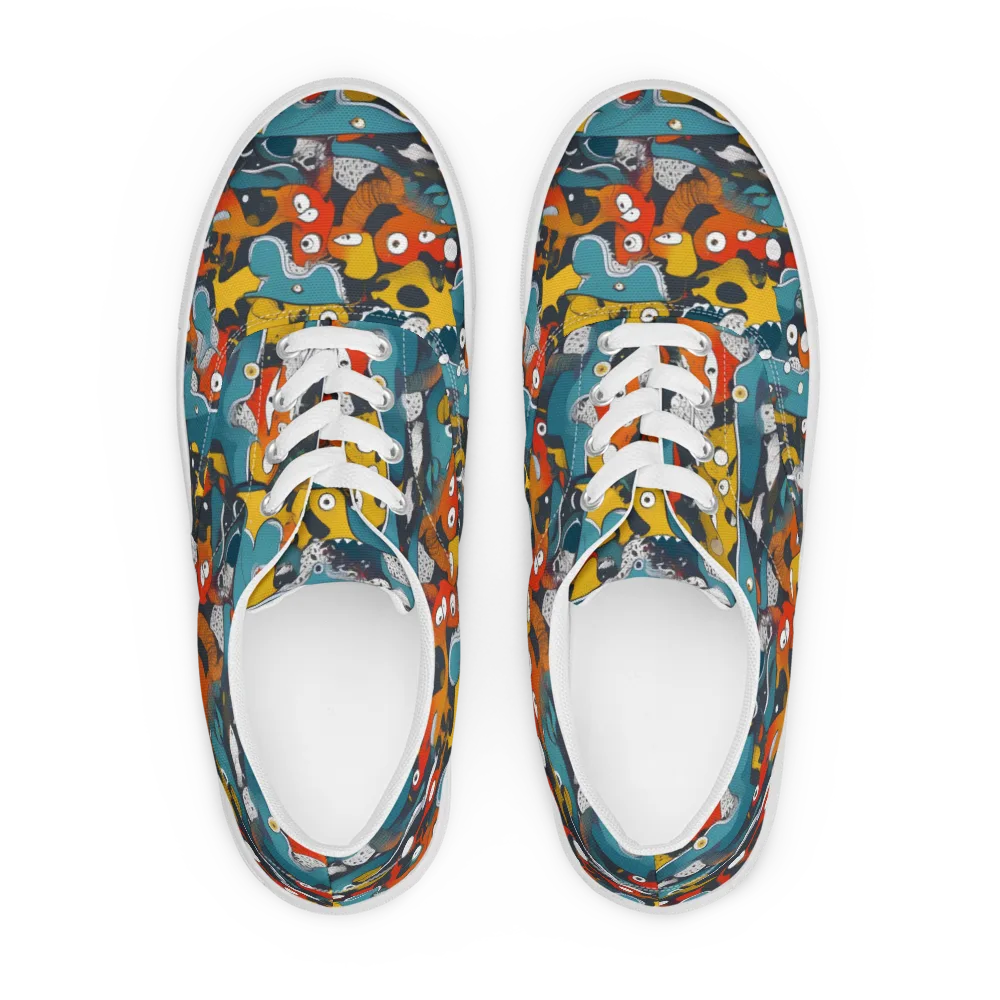 Tidal Oddities on Men's Lace-Up Canvas Shoes — Front