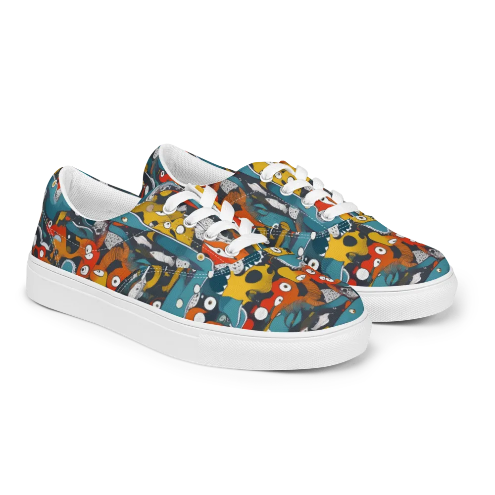 Tidal Oddities on Men's Lace-Up Canvas Shoes — Right Front