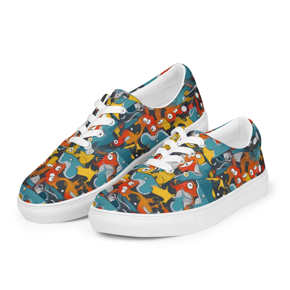 Tidal Oddities on Men's Lace-Up Canvas Shoes — Left Front
