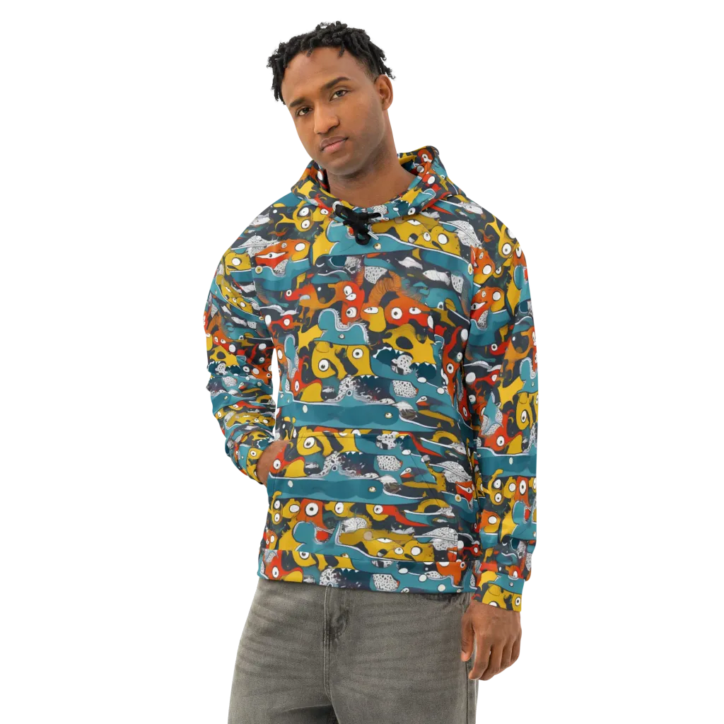 Tidal Oddities on Cotton Hoodie — Left Front