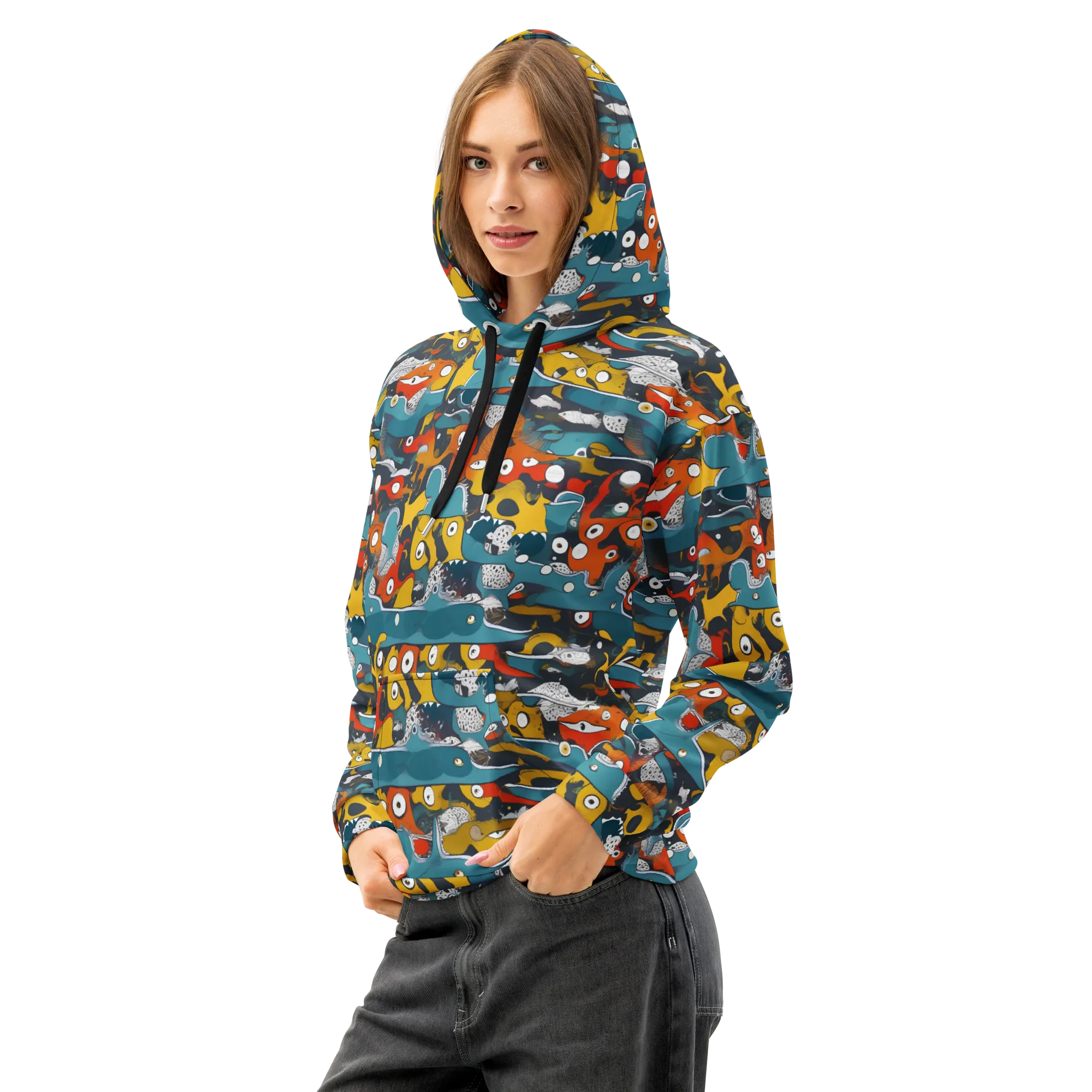 Tidal Oddities on Cotton Hoodie — Left Front