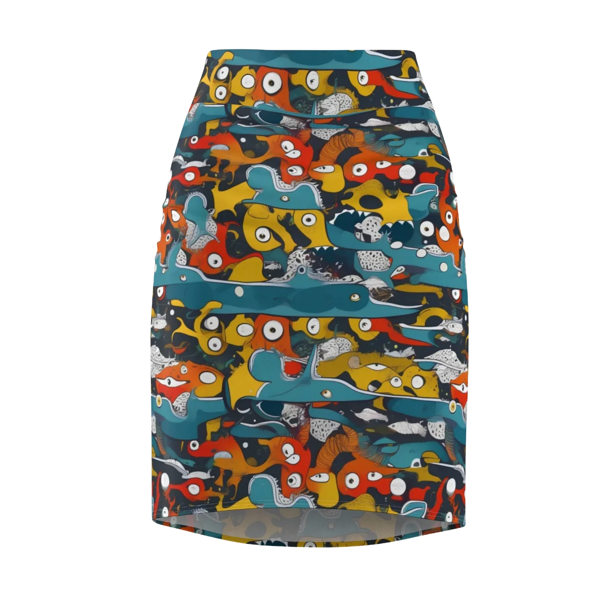 Tidal Oddities on Pencil Skirt — Front