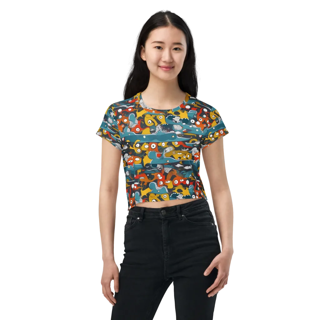 Tidal Oddities on Crop Tee — Front