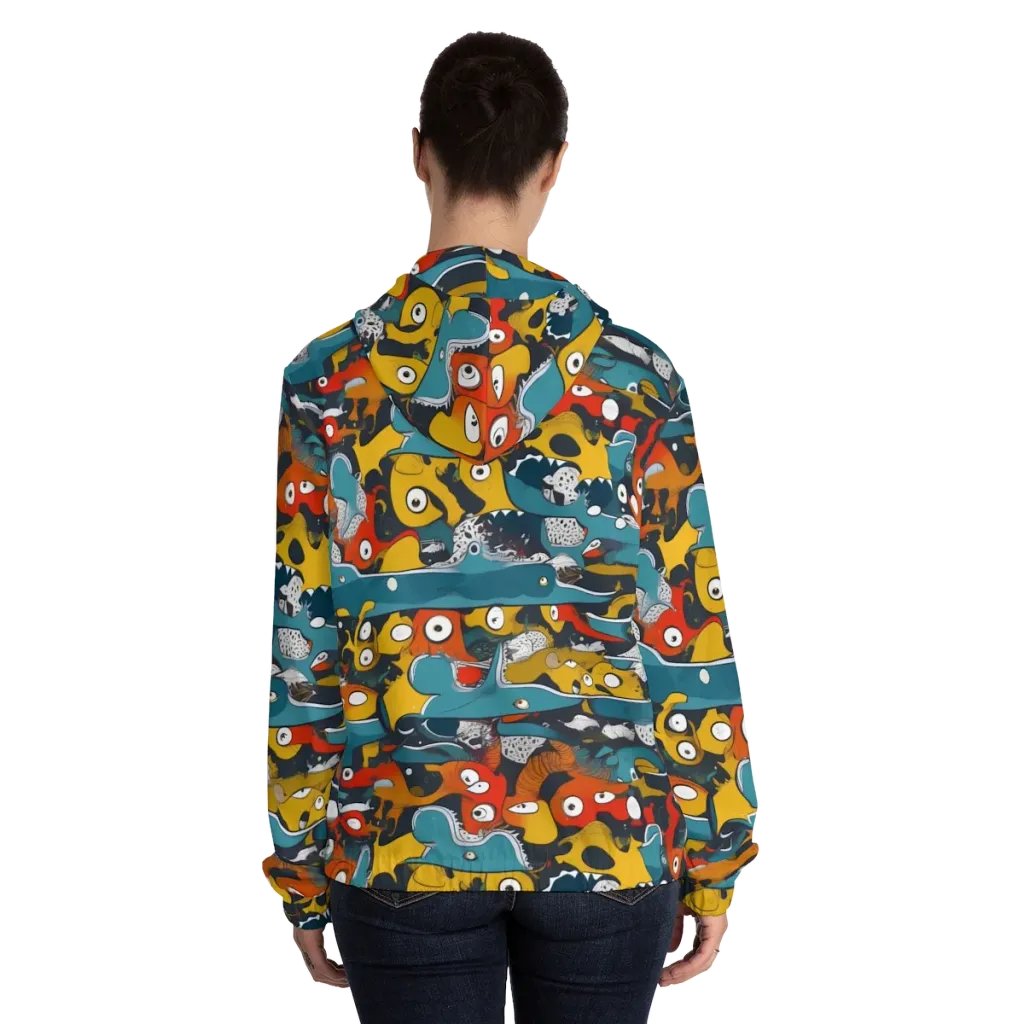 Tidal Oddities on Women's Full-Zip Hoodie — Back On Person