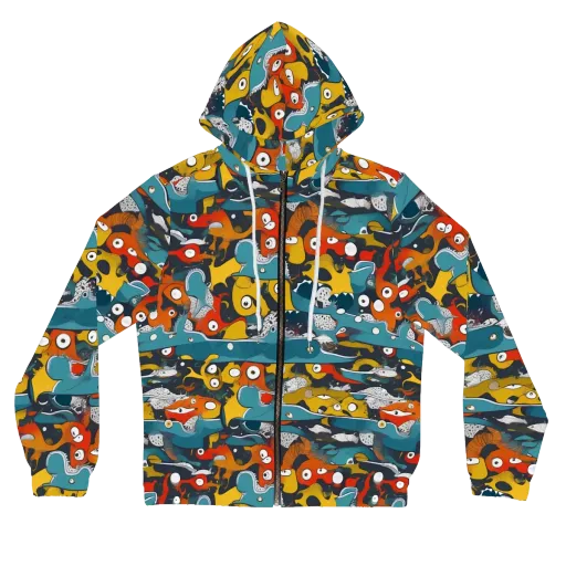 Tidal Oddities on a Women's Full-Zip Hoodie