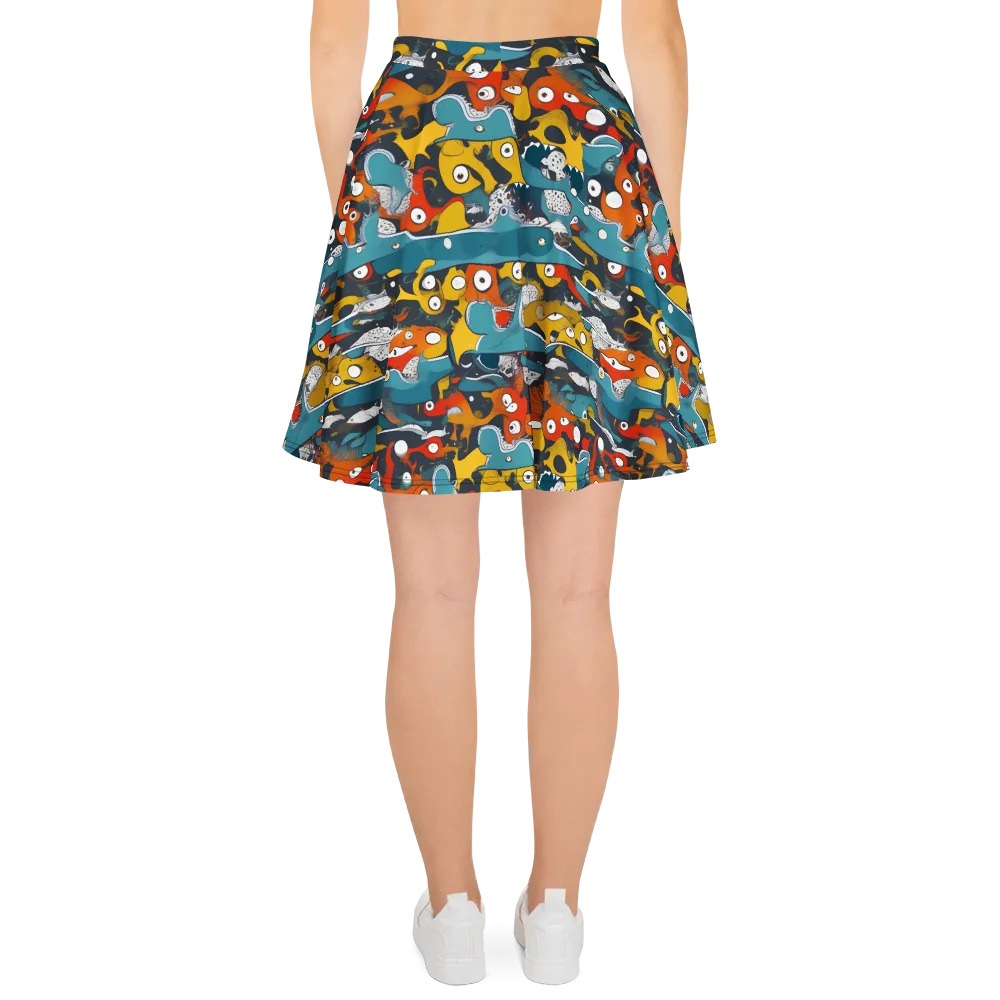 Tidal Oddities on Skater Skirt — Back
