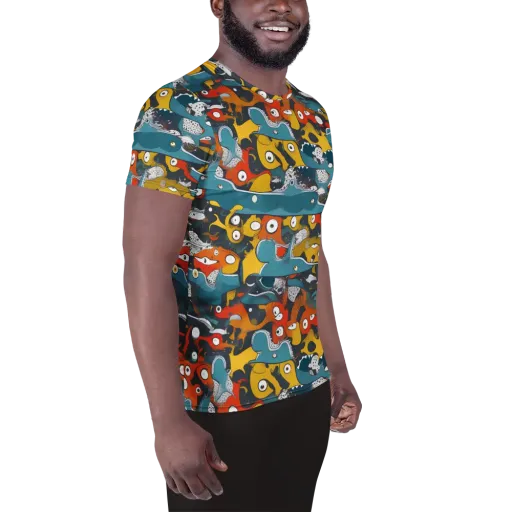 Tidal Oddities on a Men's Athletic T-Shirt