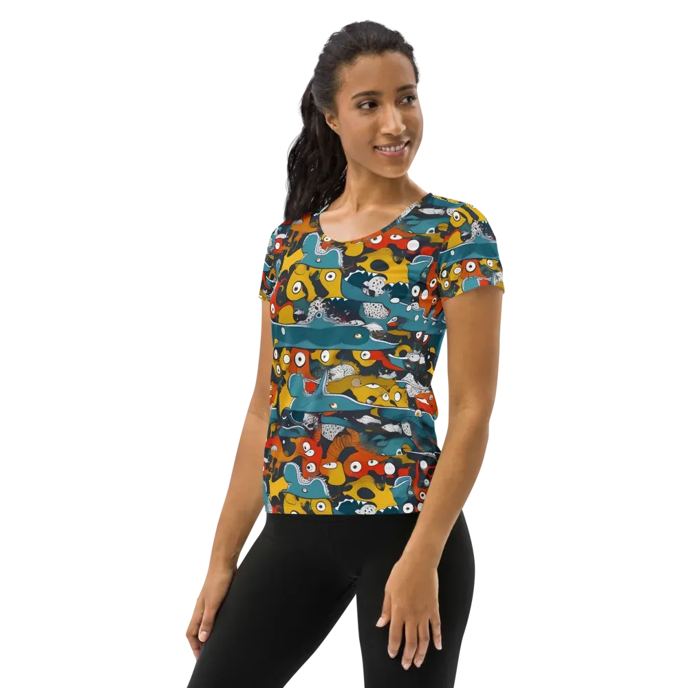 Tidal Oddities on Women's Athletic T-Shirt — Left