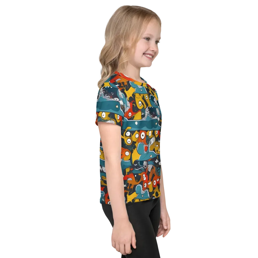 Tidal Oddities on Kids Crew Neck T-Shirt — Right