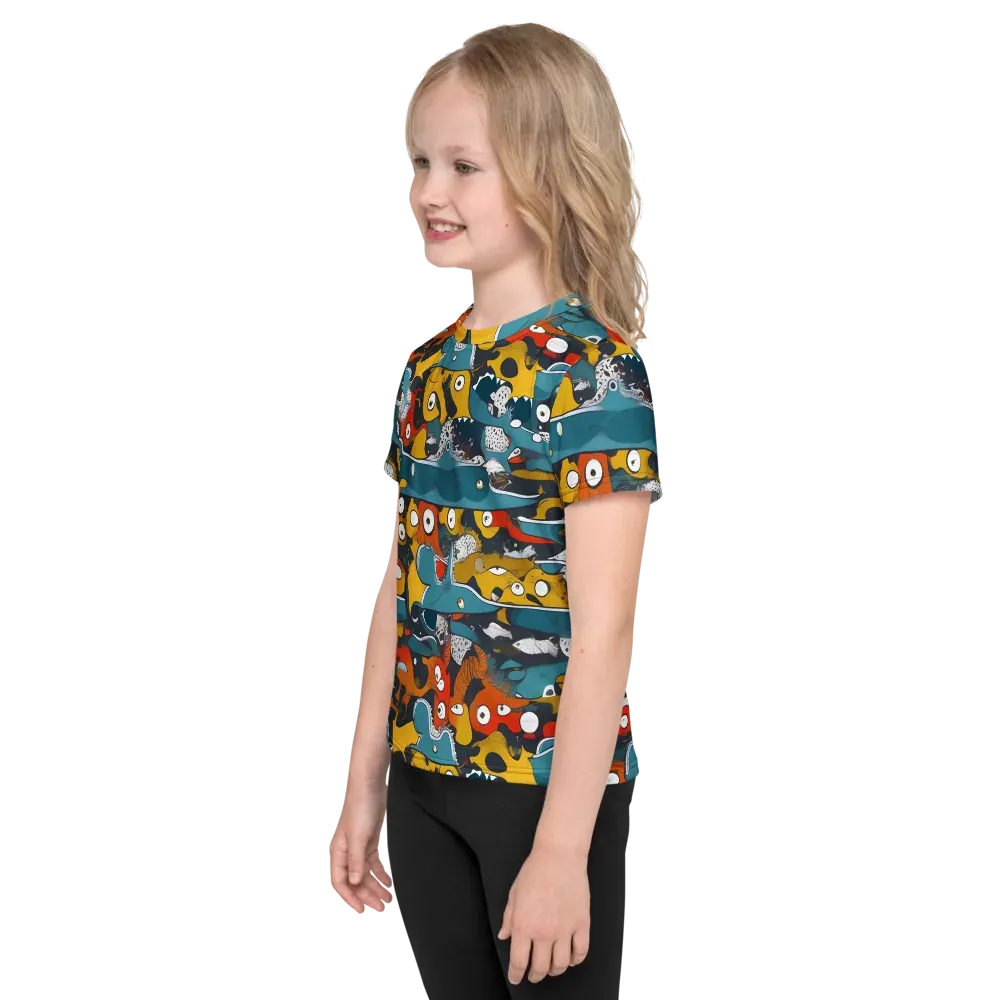 Tidal Oddities on Kids Crew Neck T-Shirt — Left