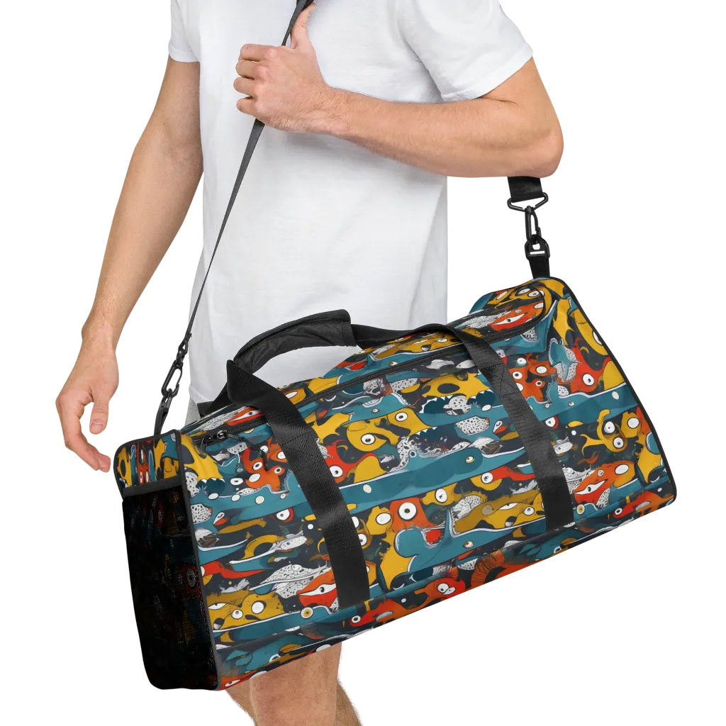 Tidal Oddities on Duffle Bag — Right Front