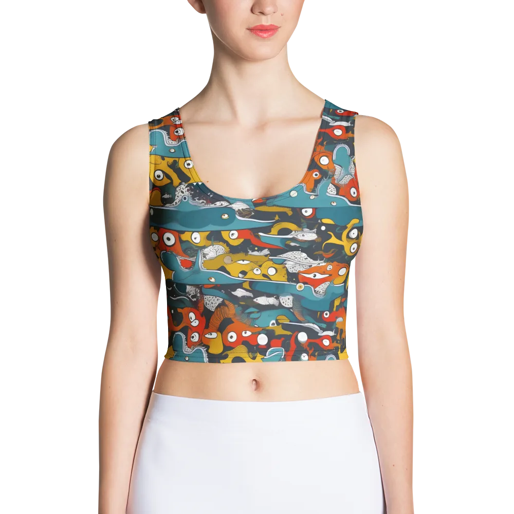 Tidal Oddities on Crop Top — Front