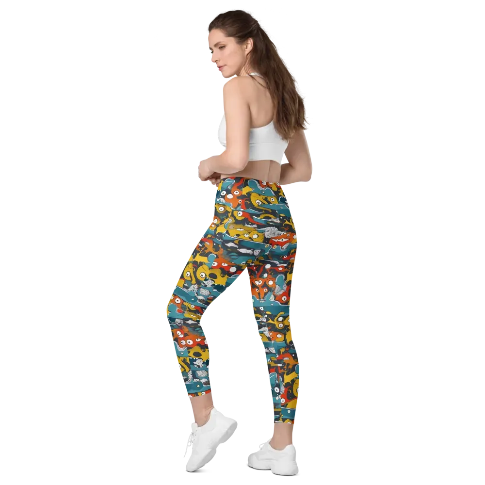 Tidal Oddities on Leggings with Pockets — Left Back