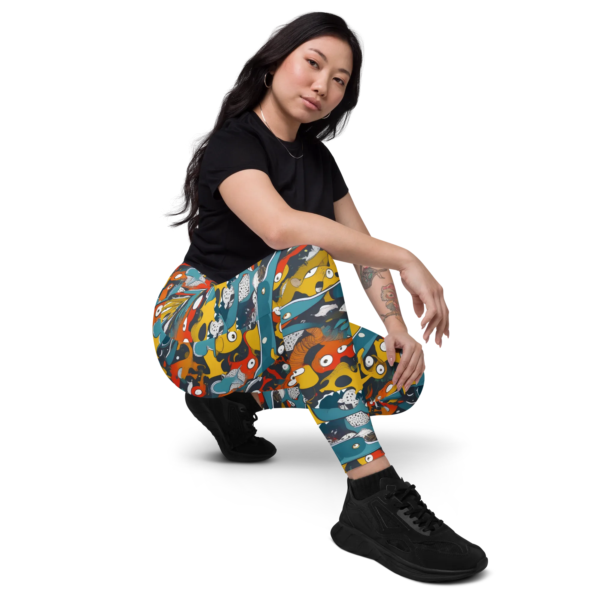 Tidal Oddities on Leggings with Pockets — Right Front