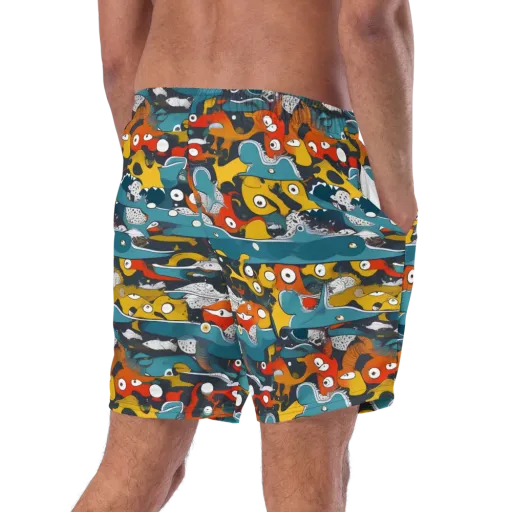 Tidal Oddities on a Swim Trunks