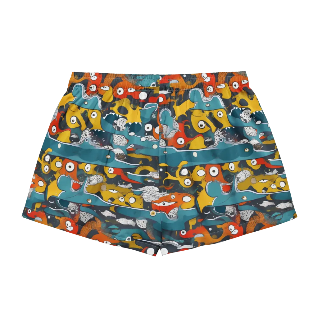 Tidal Oddities on Women's Pajama Shorts — Back